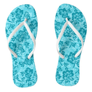 Iwalani Hawaiian Floral - Blauwgroen Teenslippers