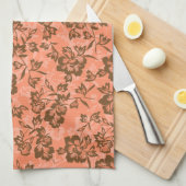 Iwalani  Hawaiian Papaya Floral Theedoek (Quarter Fold)