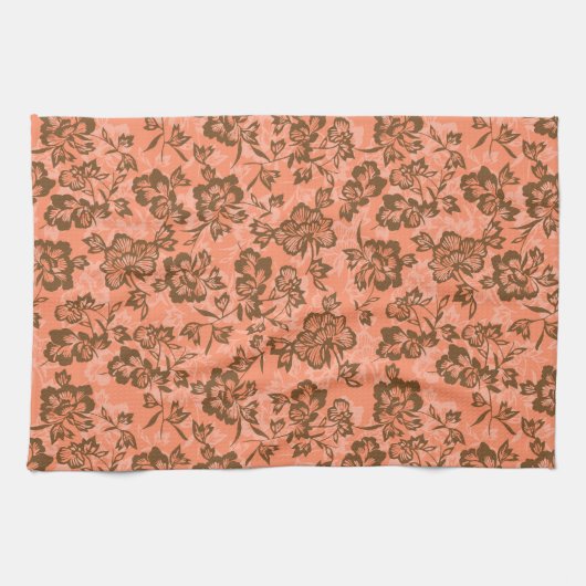 Iwalani  Hawaiian Papaya Floral Theedoek (Horizontaal)