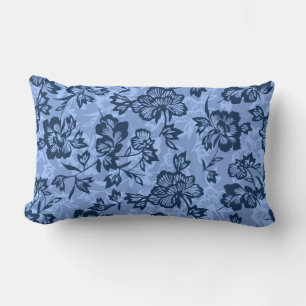 Iwalani Vintage Hawaiaanse Blauwe Bloemen Kussen