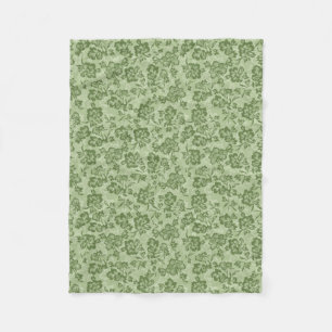 Iwalani Vintage Hawaiaanse Mos Bloemen Fleece Deken
