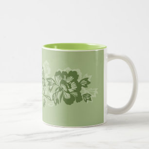 Iwalani Vintage Hawaiaanse Mos Bloemenslinger Tweekleurige Koffiemok