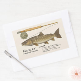 Iwana (Salvelinus leucomaenis) – Japanse Illustrat Rechthoekige Sticker