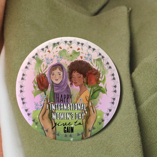 IWD 2026 Give To Gain Mandala Button | Large 