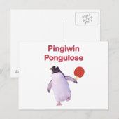 iWin Lose Penguin Ping Pong Briefkaart (Voorkant / Achterkant)