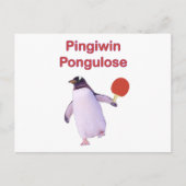iWin Lose Penguin Ping Pong Briefkaart (Voorkant)