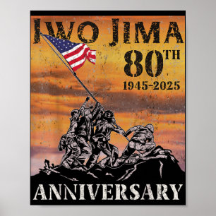 Iwo Jima 80e verjaardag Wwii veteraan Amerikaanse Poster