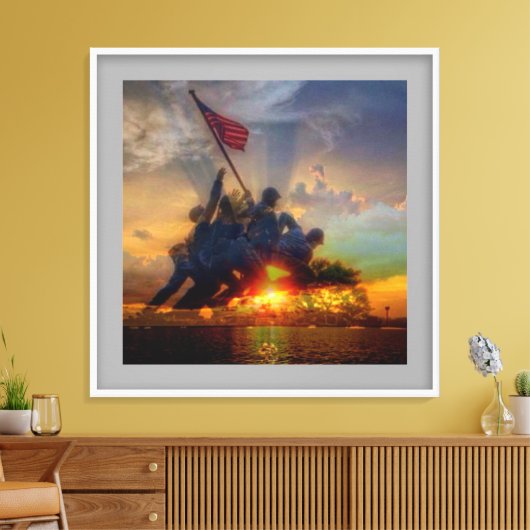 Iwo Jima-afbeelding Canvas Afdruk (Insitu (Woonkamer))