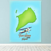 Iwo Jima Japan eiland kaart Canvas Afdruk (Insitu (Houten vloer))