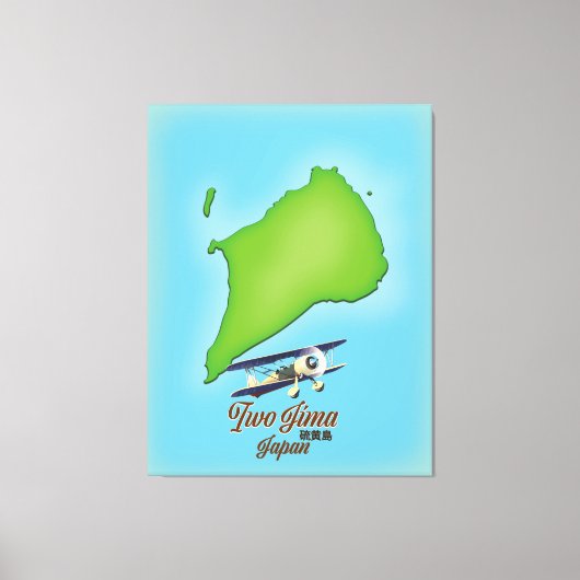 Iwo Jima Japan eiland kaart Canvas Afdruk (Voorkant)