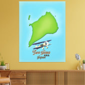 Iwo Jima Japan eiland kaart Canvas Afdruk (Insitu (Woonkamer))