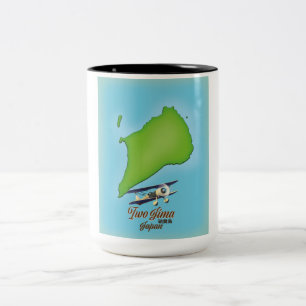 Iwo Jima Japan eiland kaart Tweekleurige Koffiemok