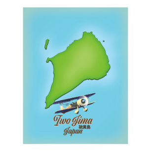 Iwo Jima Japan-eilandkaart Foto Afdruk