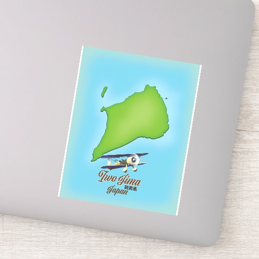 Iwo Jima Japan-eilandkaart Sticker (Detail)