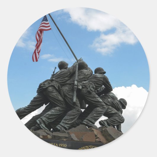 Iwo Jima Memorial in Washington DC Ronde Sticker (Voorkant)