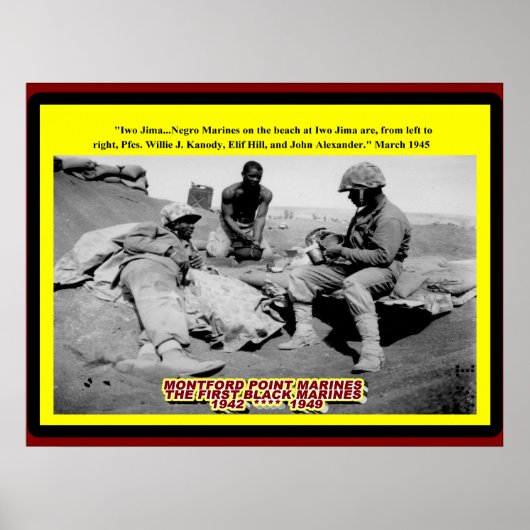 IWO JIMA NEGRO MARINES 1945 POSTER (Voorkant)