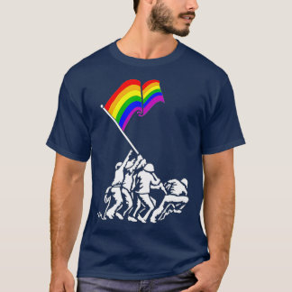 Iwo Jima Pride Flag Gift LGB Rechten van de Milita T-shirt