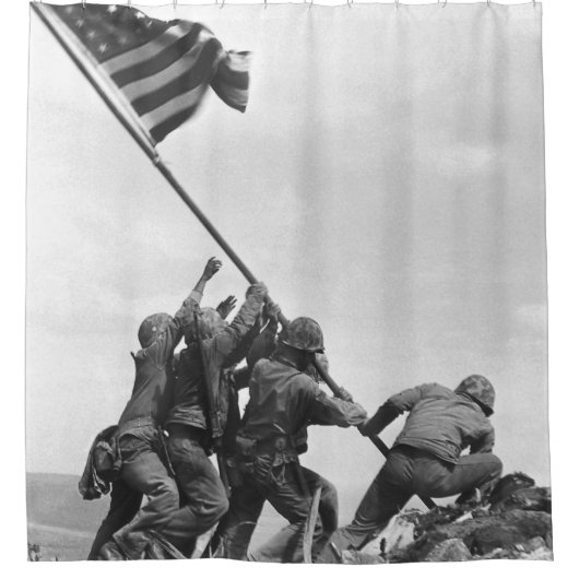 Iwo Jima Raising American Flag Douchegordijn (Voorkant)