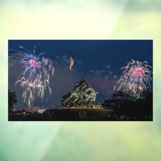 Iwo Jima tijdens vuurwerk op 4 juli Raamsticker (Vel 3)