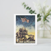 Iwo Jima vlag die kleuroorlog grafisch  maakt Briefkaart (Staand voorkant)