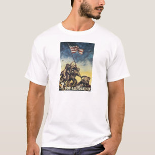 Iwo Jima vlag die kleuroorlog grafisch  maakt T-shirt