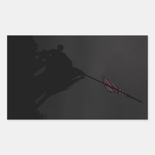 Iwo Jima Vlag Rechthoekige Sticker (Voorkant)