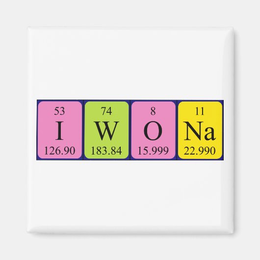 Iwona periodiek table name magnet (Voorkant)