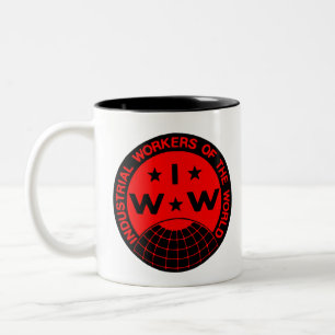 IWW Logo, Wobblies - Een grote EU-koffie-Mok Tweekleurige Koffiemok