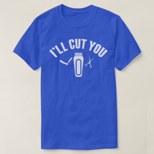 Ix27 L Snijd je kapper met haar. T-shirt (Design voorkant)