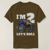 Ix27m 2 Letx27s Roll Monster Truck 2e verjaardag B T-shirt (Design voorkant)