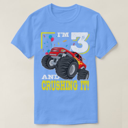 Ix27m 3 en druk het Monster Truck 3rd Birthday T-shirt (Design voorkant)