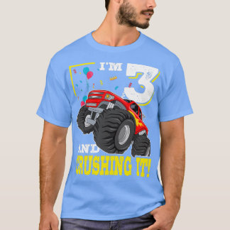 Ix27m 3 en druk het Monster Truck 3rd Birthday T-shirt