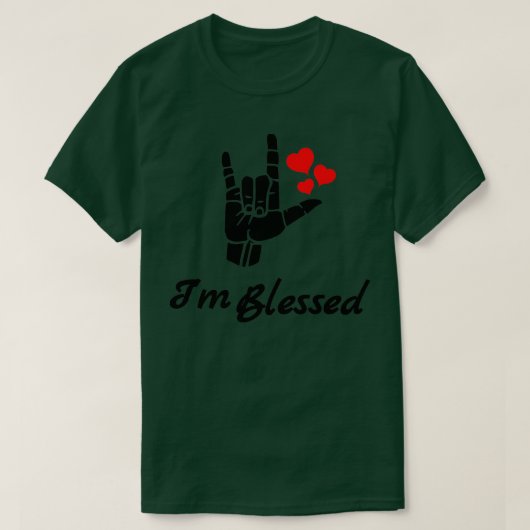 Ix27M BLESSED ASL Sign Language Design 1 T-shirt (Design voorkant)