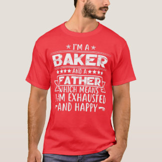 Ix27m een bakker en een pater Funny Baker Gift Fat T-shirt