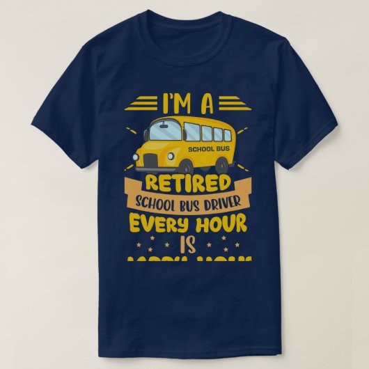 Ix27m Een gepensioneerde schoolbus met gele bus dr T-shirt (Design voorkant)