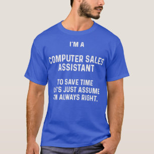 Ix27m een medewerker van de computerverkoop om tij t-shirt