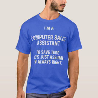 Ix27m een medewerker van de computerverkoop om tij t-shirt