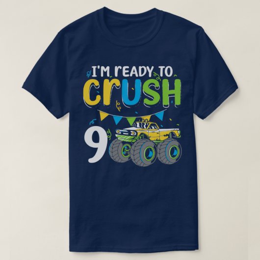 Ix27m klaar om vrachtwagen over 9 jaar oud 9 jaar  t-shirt (Design voorkant)