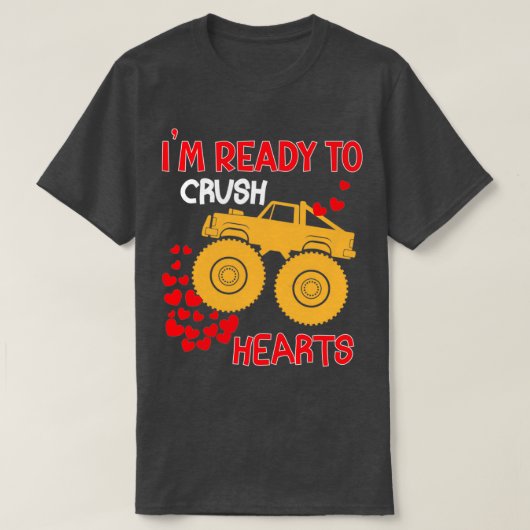 Ix27m Klaar voor Crush Monster Truck Heart BoyVrie T-shirt (Design voorkant)
