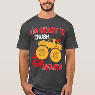 Ix27m Klaar voor Crush Monster Truck Heart BoyVrie T-shirt