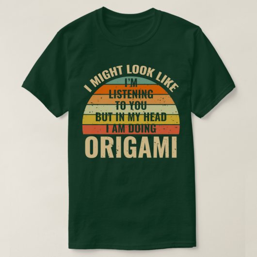 Ix27m luistert niet in mijn hoofd grappige Origami T-shirt (Design voorkant)
