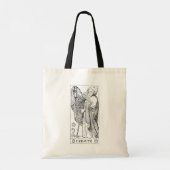 IX De Hermit: zwarte & witte tarotkaart Tote Bag (Achterkant)