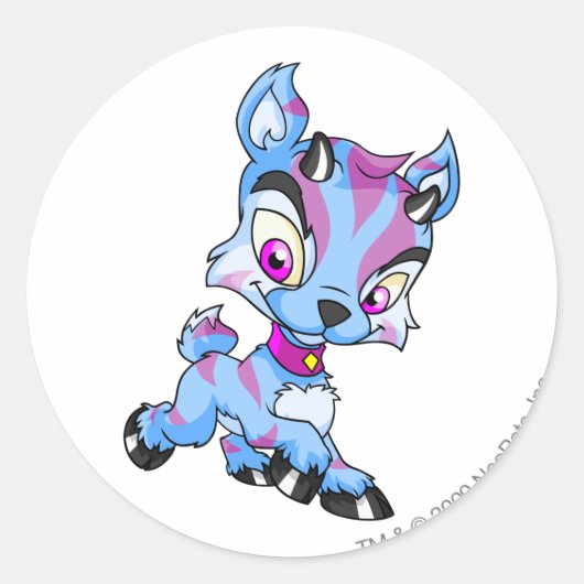 Ixi Striped Ronde Sticker (Voorkant)