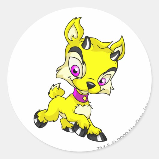 Ixi Yellow Ronde Sticker (Voorkant)