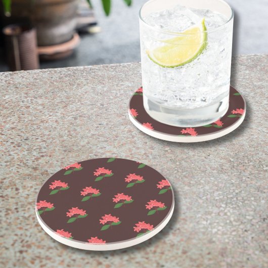 Ixora, Bloem van Maha Sarakham (donker) Zandsteen Zandsteen Onderzetter