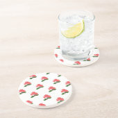 Ixora, Bloem van Maha Sarakham Sandstone Onderzett Zandsteen Onderzetter (Zijkant)