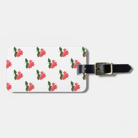 Ixora Coccinea, bloem van Maha Sarakham Bagagelabel (Voorkant horizontaal)