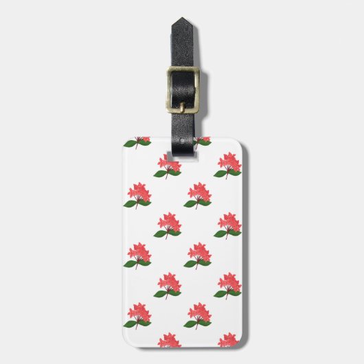 Ixora Coccinea, bloem van Maha Sarakham Bagagelabel (Voorkant verticaal)