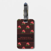 Ixora Coccinea, Bloem van Maha Sarakham (donker) Bagagelabel (Achterkant verticaal)