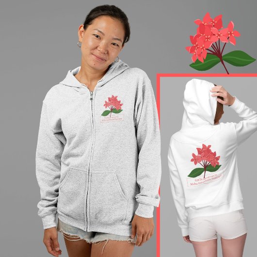 Ixora Coccinea, bloem van Maha Sarakham Hoodie